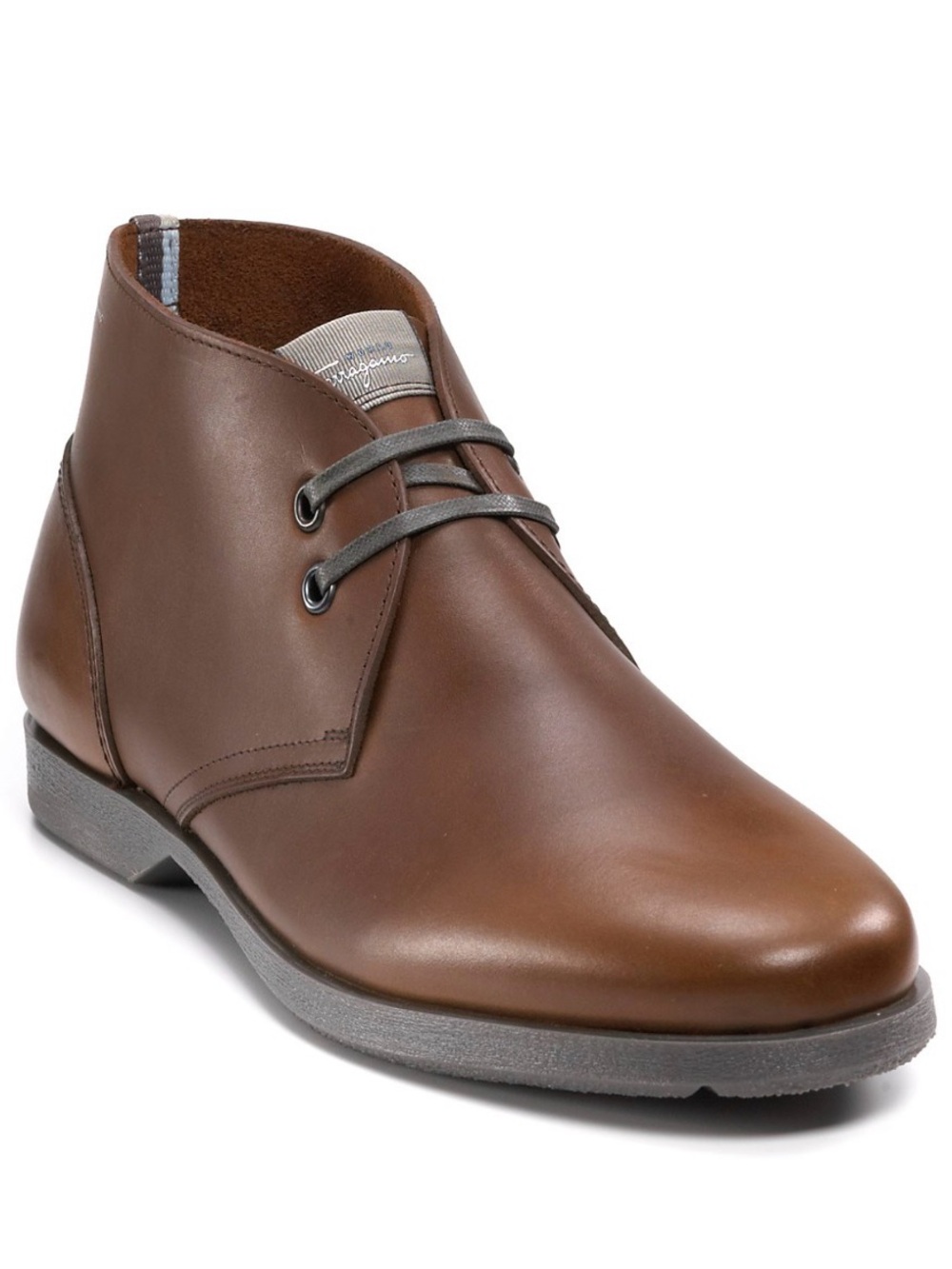 Salvatore Ferragamo Men's Chestnut Brown Leather Chukka Boots